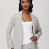 Women 89th + Madison Jackets & Blazers | Stripe Blazer Neutral/White