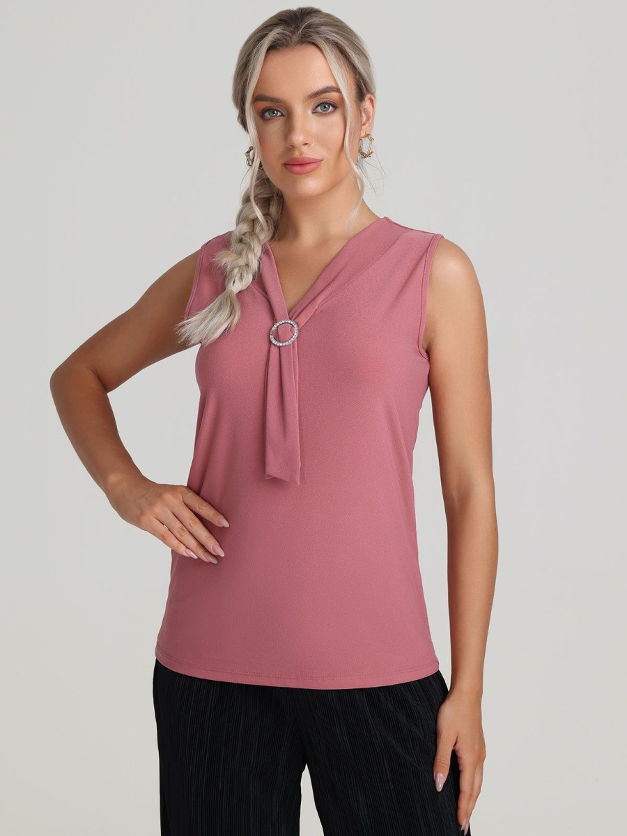 Women 89th + Madison Tops | Tie Front Sleeveless Top