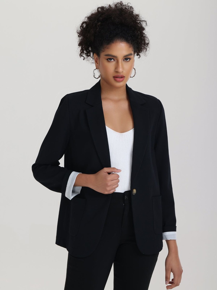 Women 89th + Madison Jackets & Blazers | One Button Blazer Black Beauty