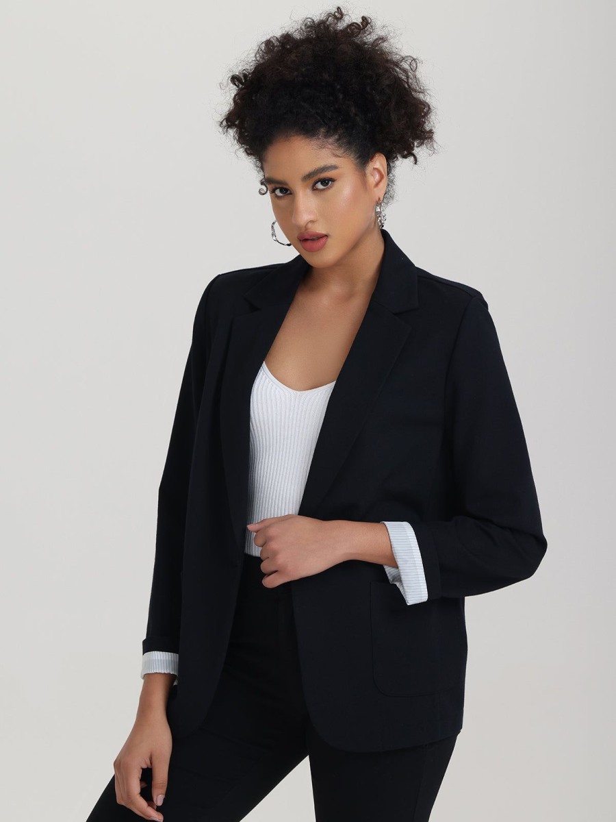 Women 89th + Madison Jackets & Blazers | One Button Blazer Black Beauty