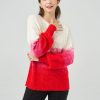 Women 89th + Madison Tops | Ombre Crewneck Drop Shoulder Cable Pullover