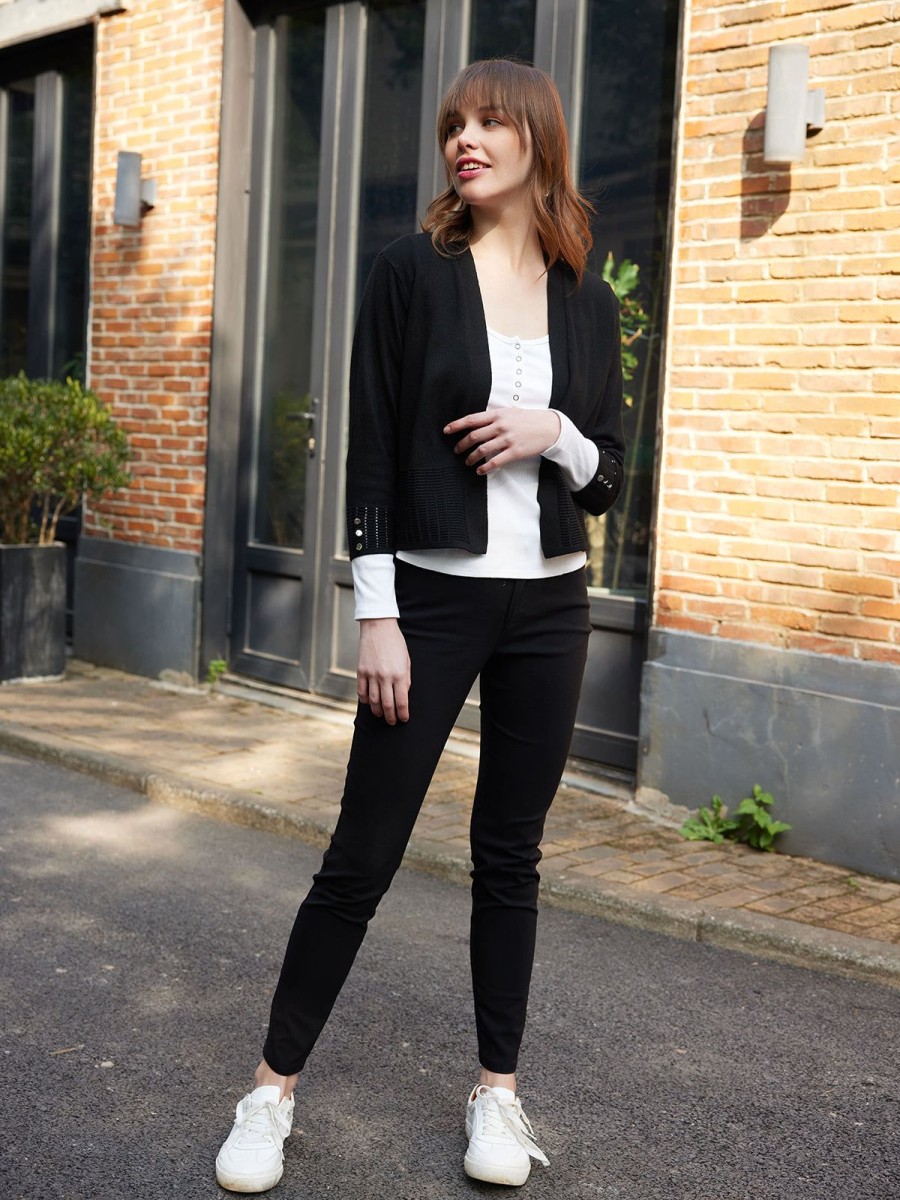 Women 89th + Madison Pants | Red Heart Five Pockets Skinny Pants Black Beauty