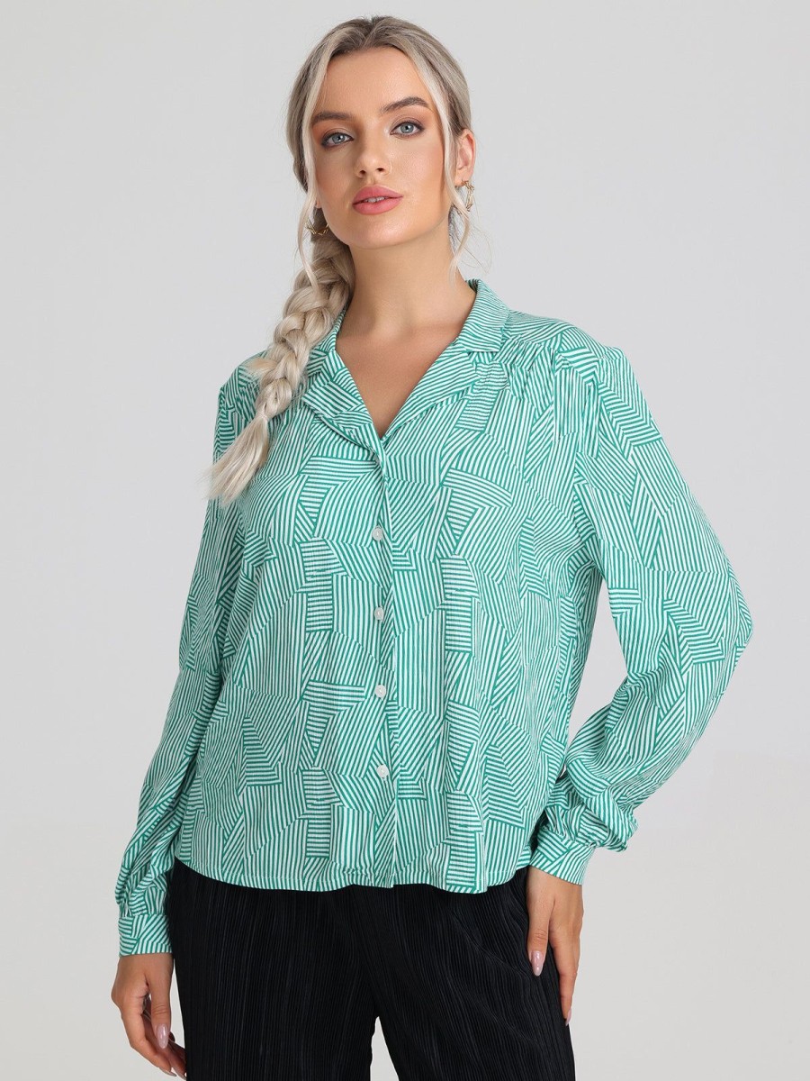 Women 89th + Madison Tops | Stripe Button Up Shirt