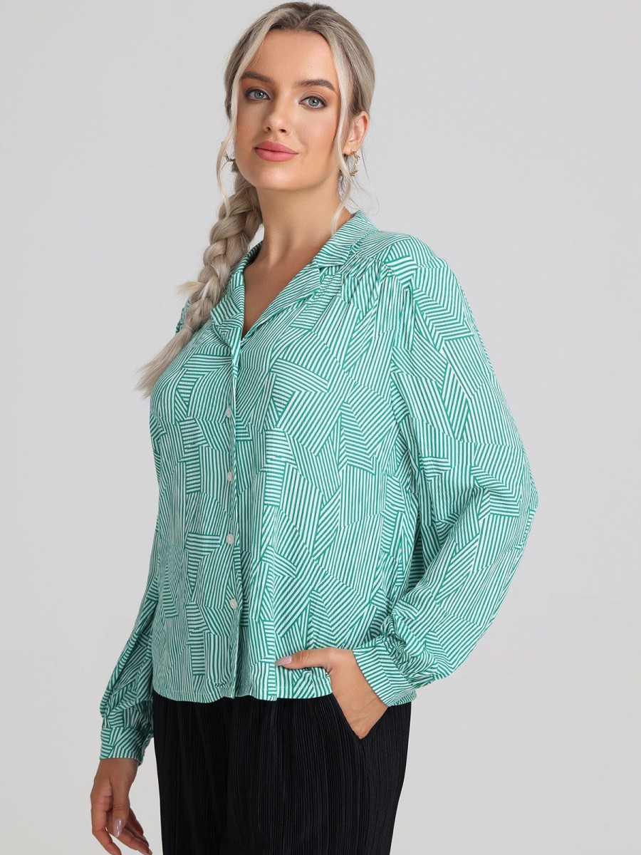 Women 89th + Madison Tops | Stripe Button Up Shirt