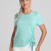 Women 89th + Madison Tops | Ruched Side Tee Cameo Green