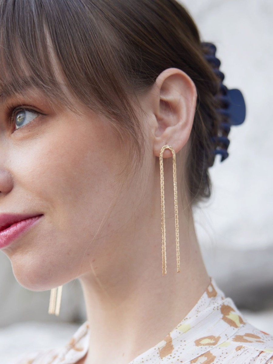 Women 89th + Madison Earrings | Chain Drop Earrings Gold