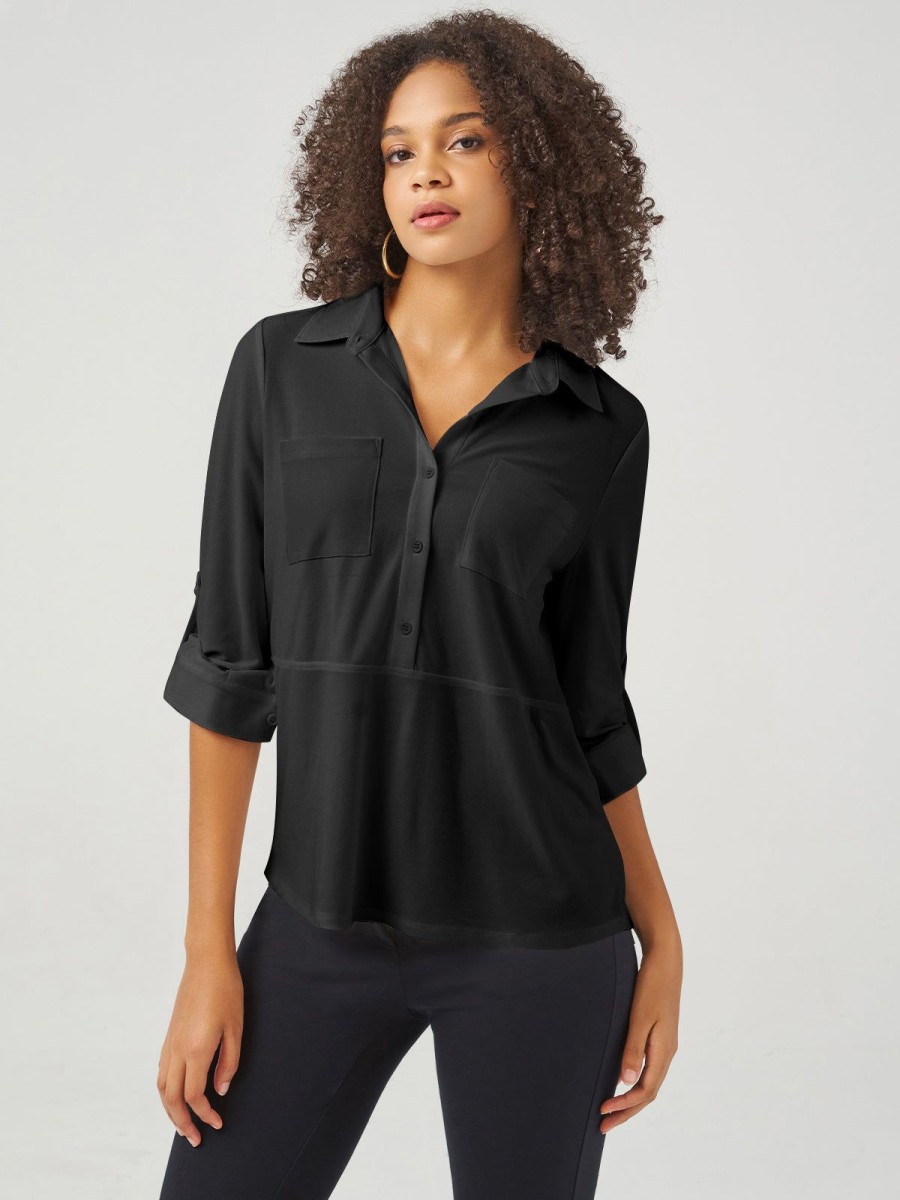 Women 89th + Madison Tops | 3/4 Sleeve Popover Blouse