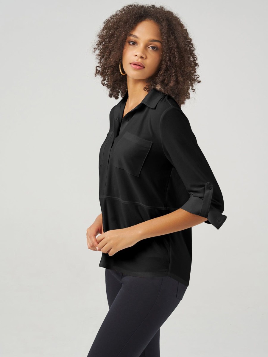 Women 89th + Madison Tops | 3/4 Sleeve Popover Blouse