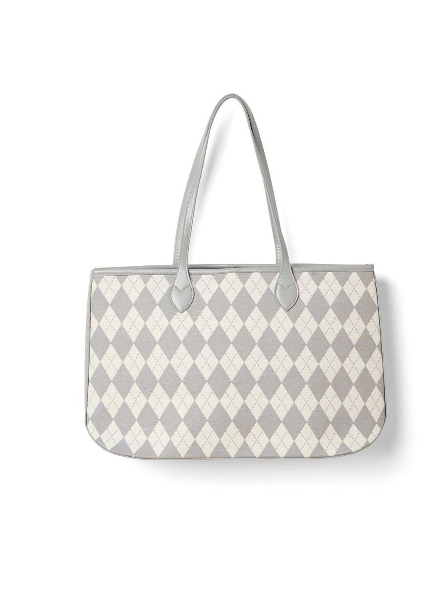 Women 89th + Madison Handbags | Argyle Pattern Tote Bag