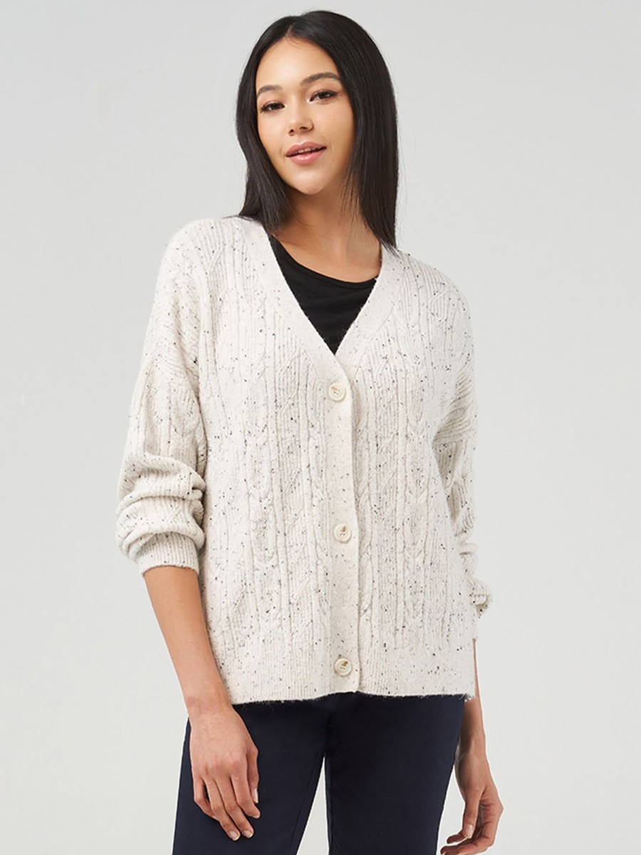 Women 89th + Madison Tops | Mixed Cable Cardigan