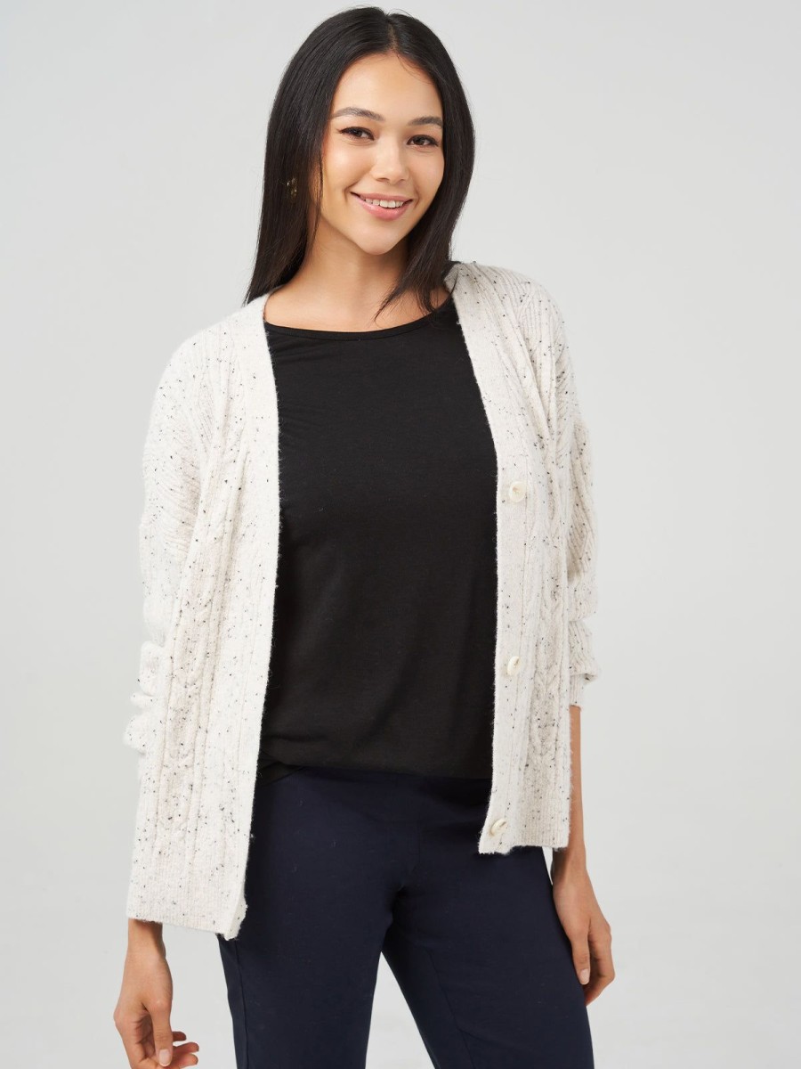 Women 89th + Madison Tops | Mixed Cable Cardigan