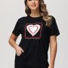 Women 89th + Madison Tops | Heart Graphic Tee Jet Black