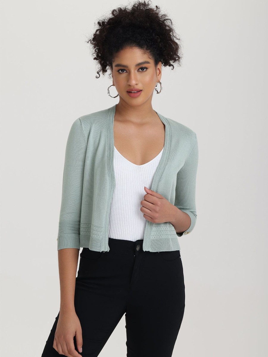 Women 89th + Madison Sweaters & Cardigans | Pointelle Trim Open Cardigan