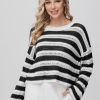 Women 89th + Madison Sweaters & Cardigans | Stripe Pointelle Stitch Pullover