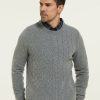 Men 89th + Madison | Cable Crewneck Sweater Misty Heather Grey