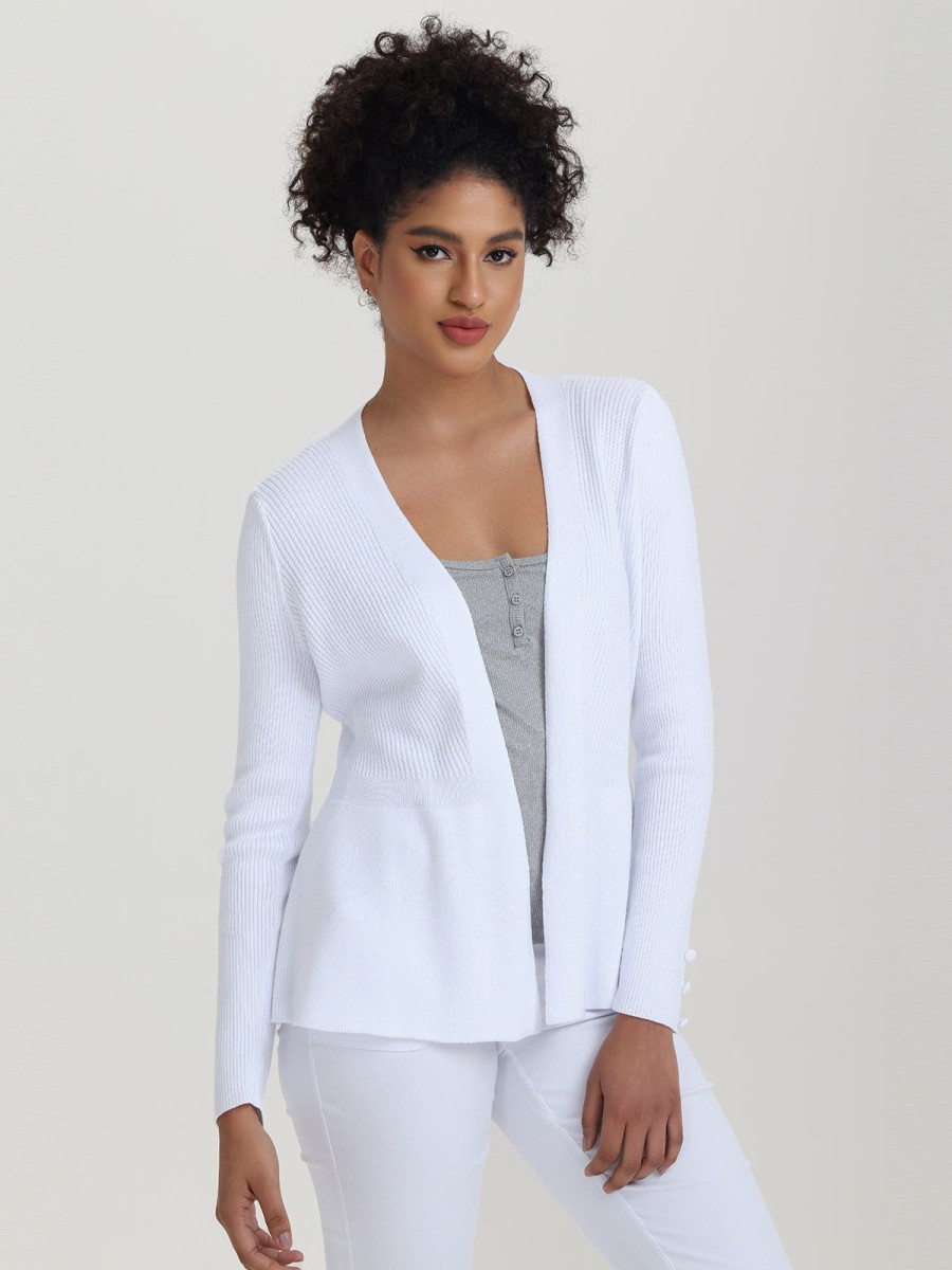 Women 89th + Madison Sweaters & Cardigans | Rib Peplum Open Cardigan