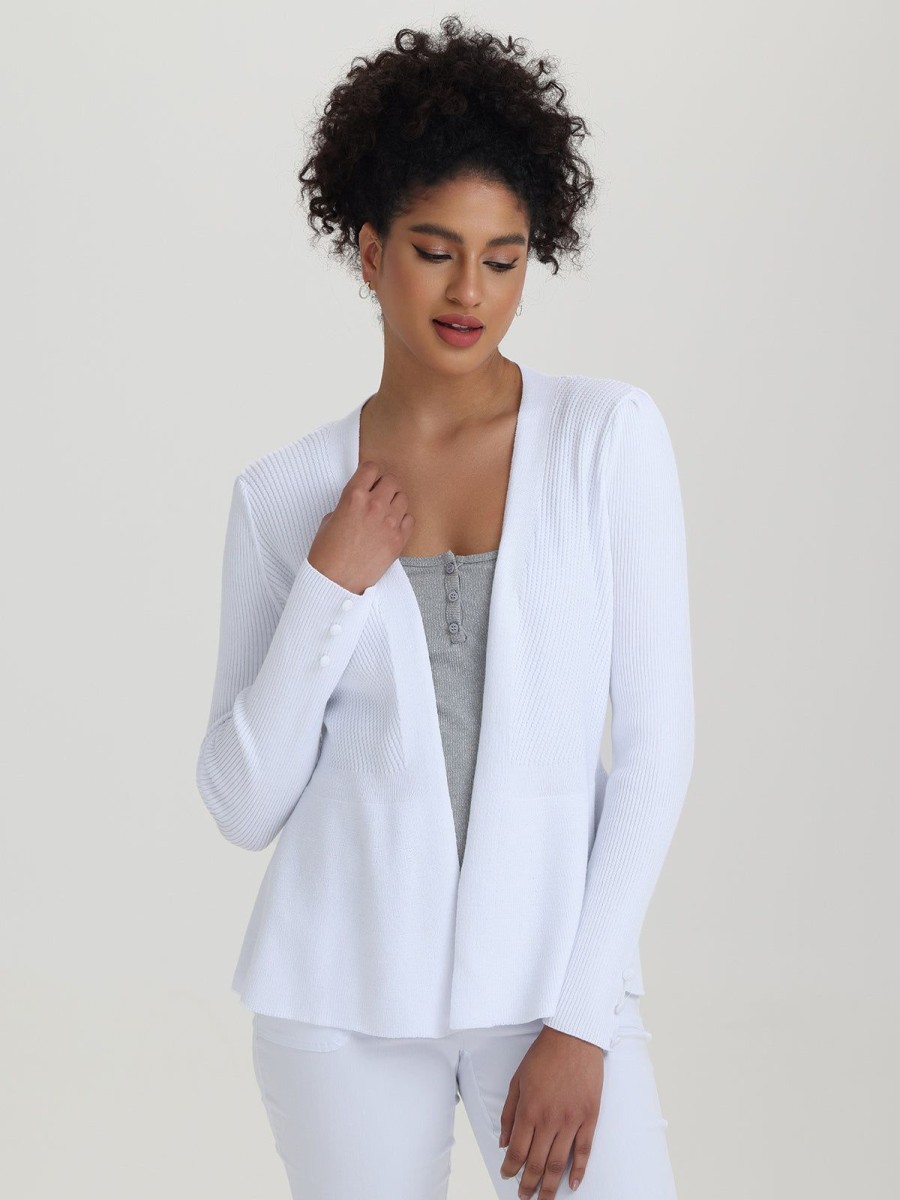 Women 89th + Madison Sweaters & Cardigans | Rib Peplum Open Cardigan