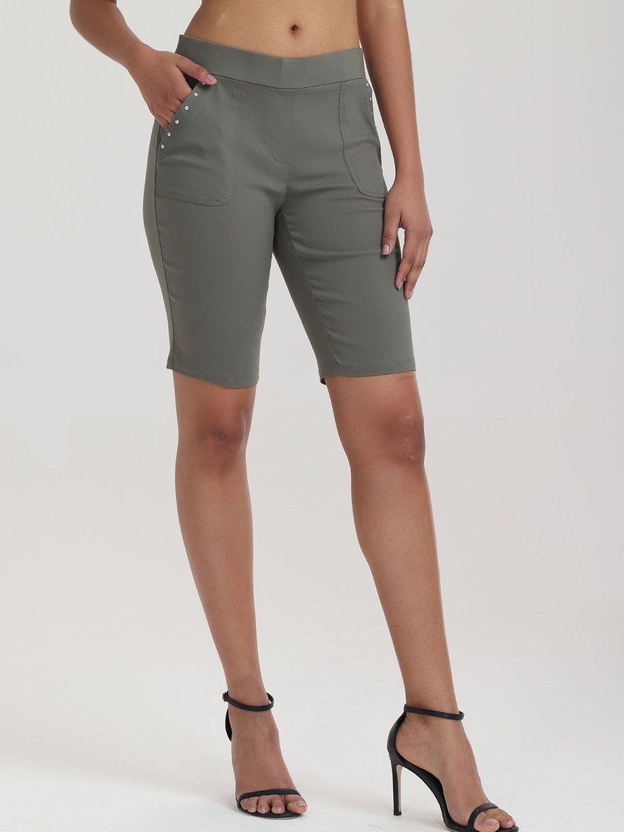 Women 89th + Madison Pants | Studded Pockets Bermuda Shorts