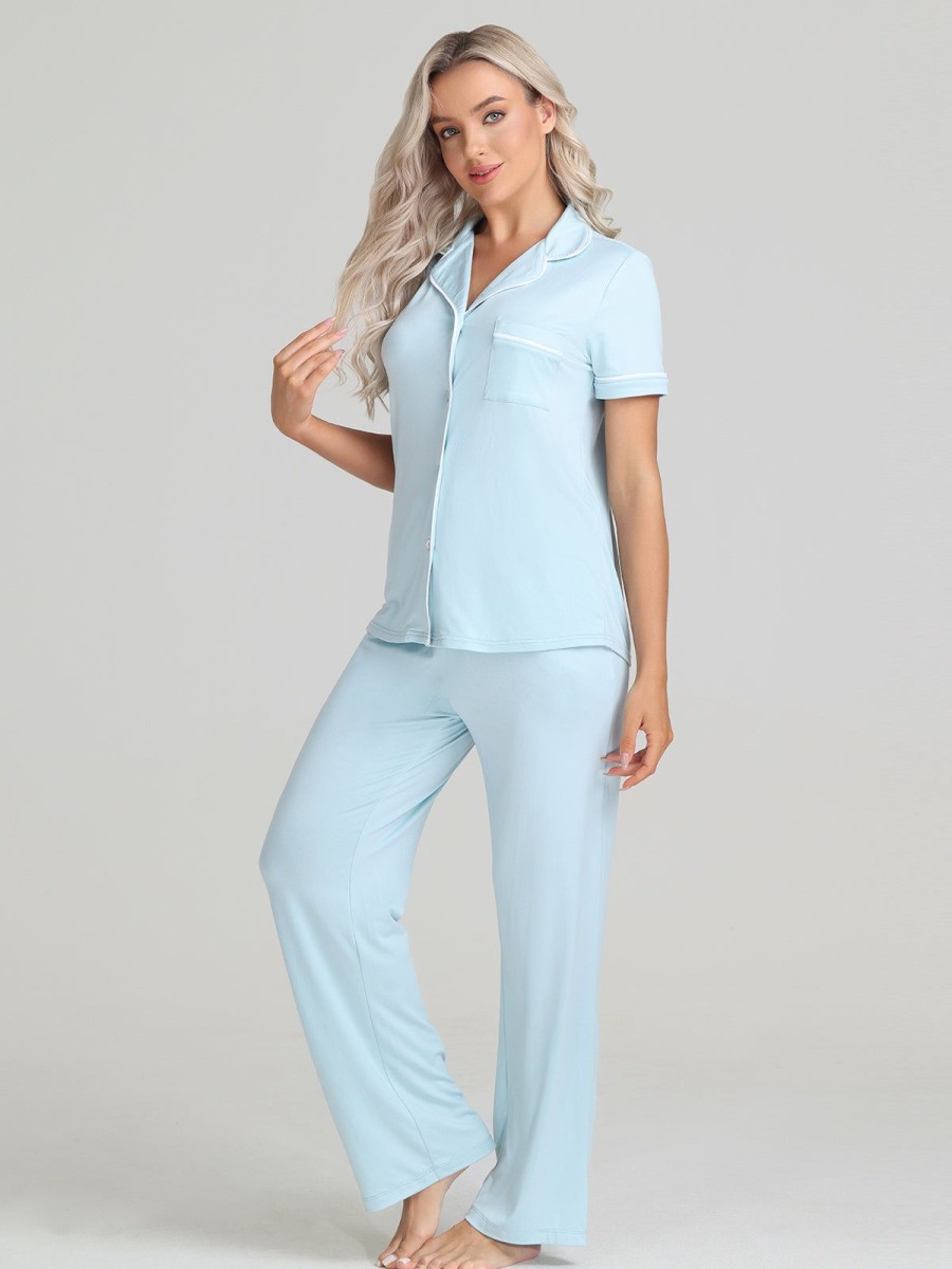 Women 89th + Madison Sleepwear | Jersey Pajamas Set Sea Green