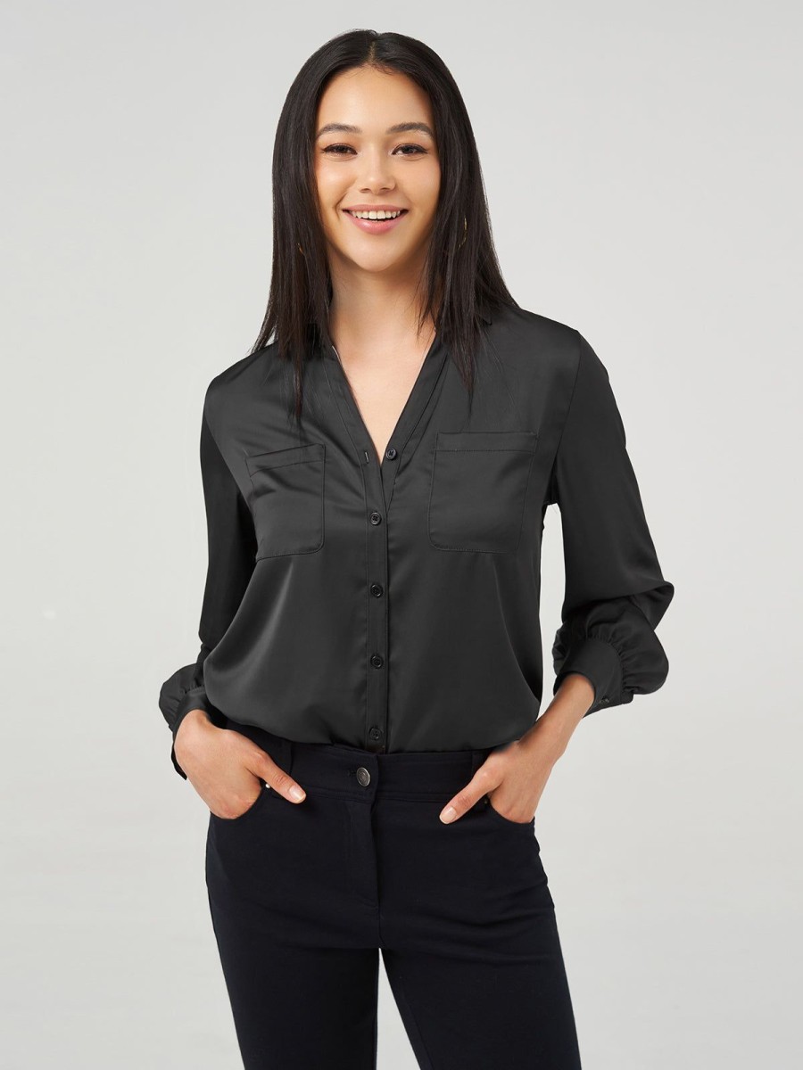 Women 89th + Madison Tops | Pocket Button Front Blouse