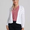 Women 89th + Madison Sweaters & Cardigans | Pointelle Open Front Cardigan Bleached White