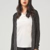 Women 89th + Madison Tops | Lurex Rib Open Cardigan Black Combo