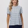 Women 89th + Madison Tops | Ditsy Floral Crewneck Tee Small Floral Grey