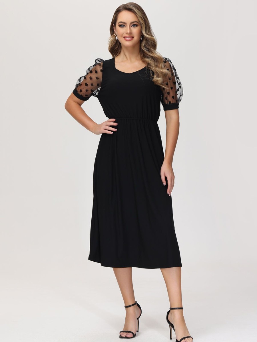 Women 89th + Madison Dresses | Puff Sleeve Midi Dress