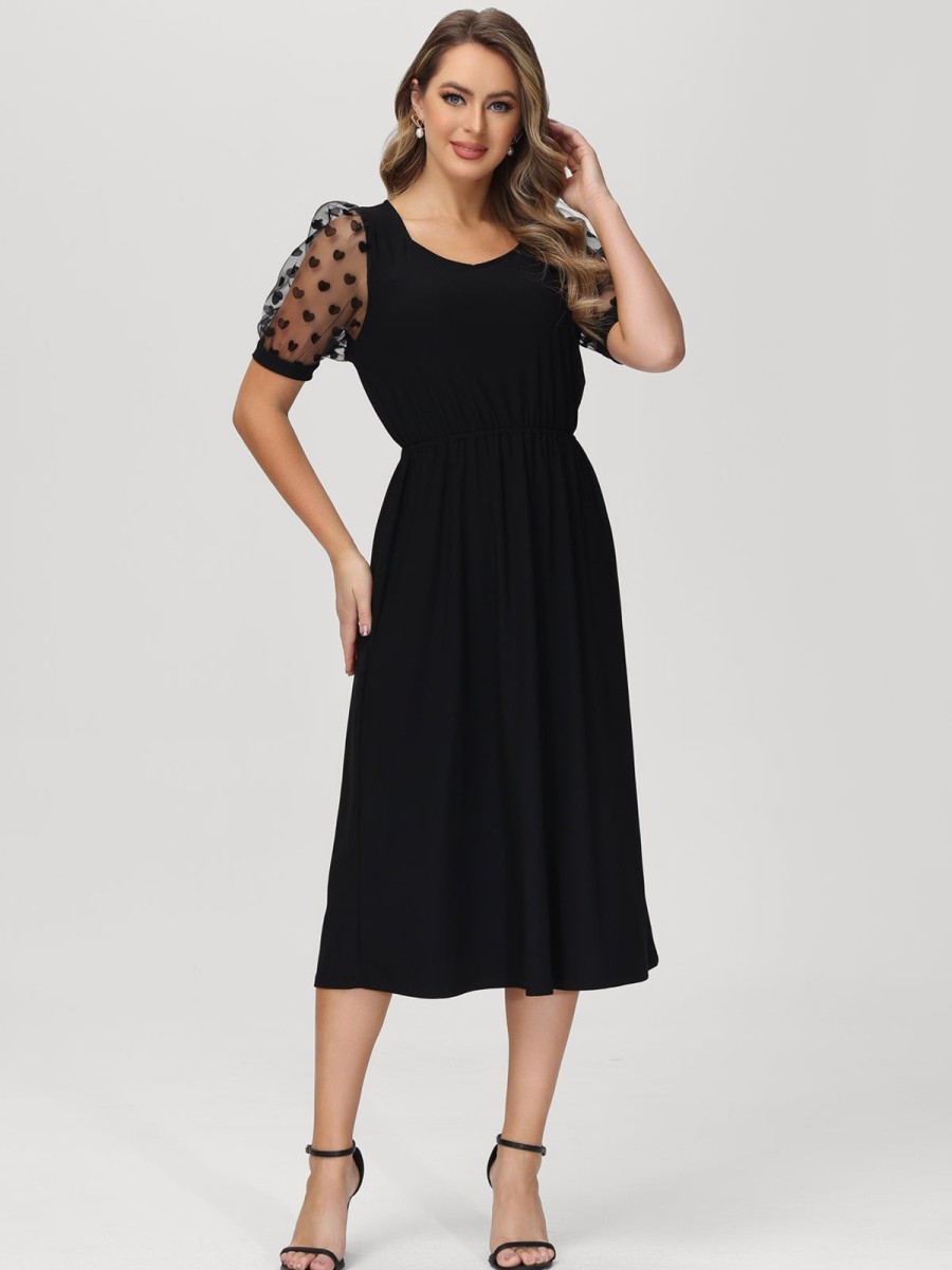 Women 89th + Madison Dresses | Puff Sleeve Midi Dress