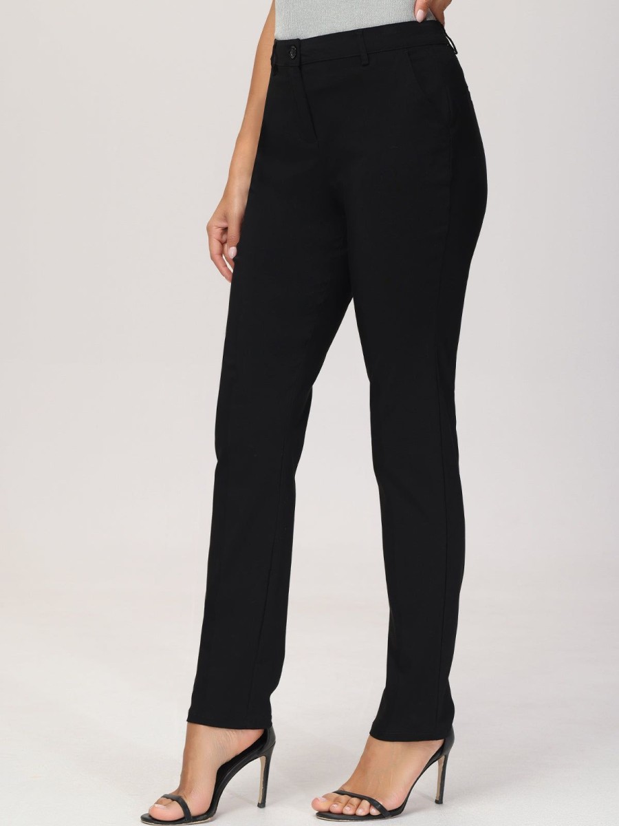 Women 89th + Madison Pants | Twill Stretch Straight Leg Pants Black