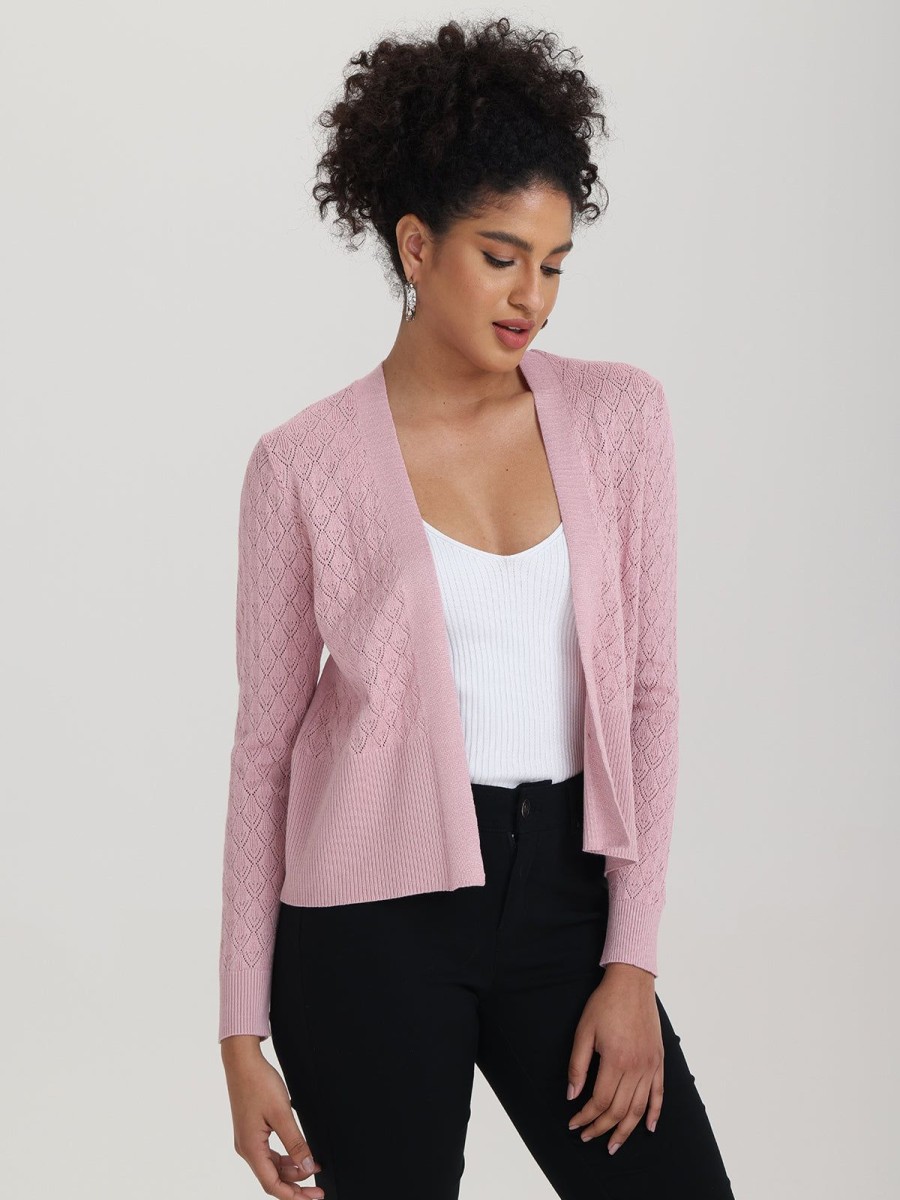 Women 89th + Madison Tops | Pointelle Crop Cardigan