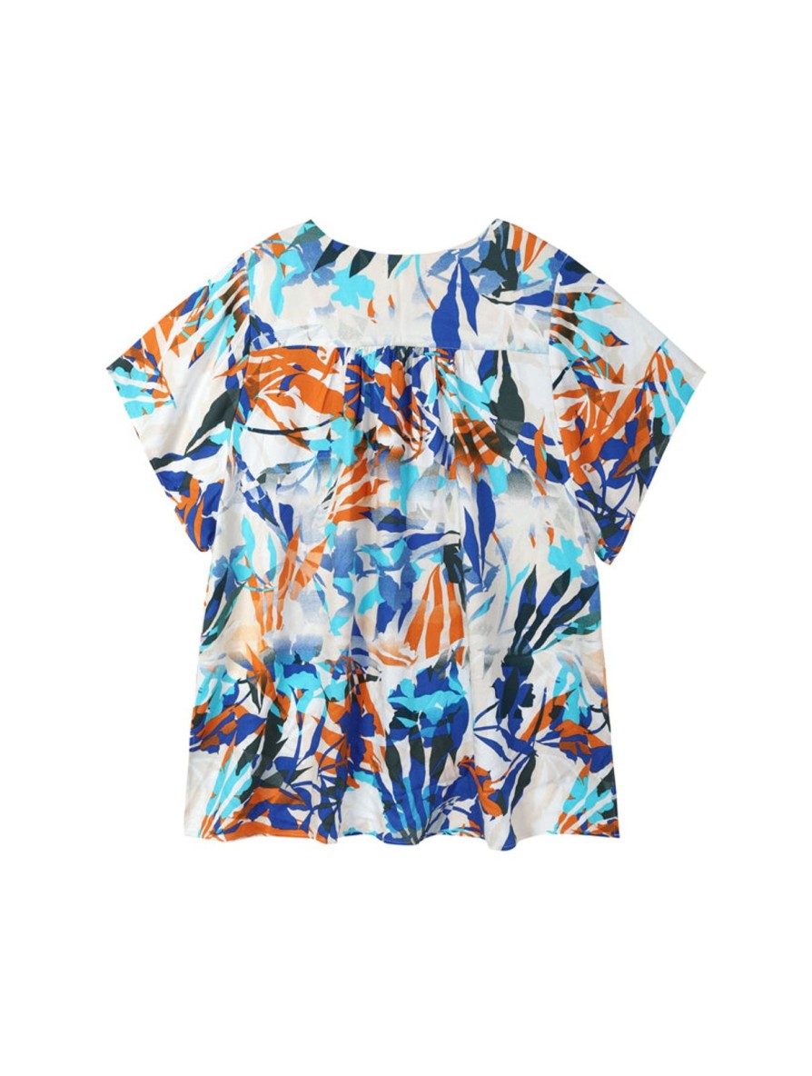 Women 89th + Madison Tops | Printed Button Front Dolman Top Sunset Tropical