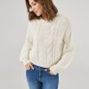 Women 89th + Madison Sweaters & Cardigans | Crewneck Cable Pullover