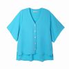 Women 89th + Madison Tops | Button Front Dolman V-Neck Blouse