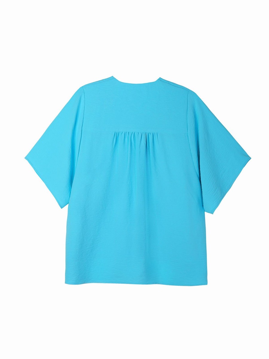 Women 89th + Madison Tops | Button Front Dolman V-Neck Blouse