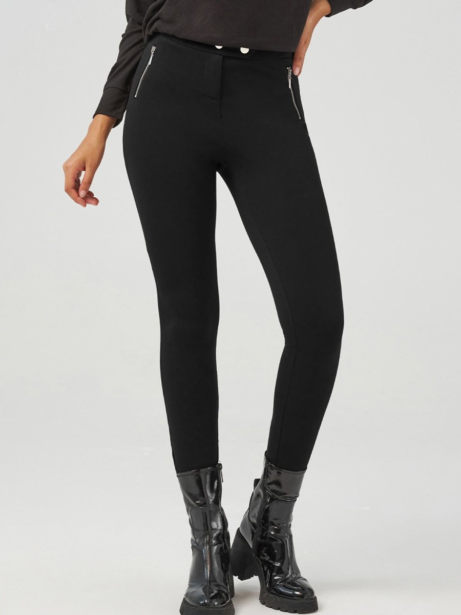 Women 89th + Madison Pants | Luxe Ponte Skinny Zip Detail Trousers