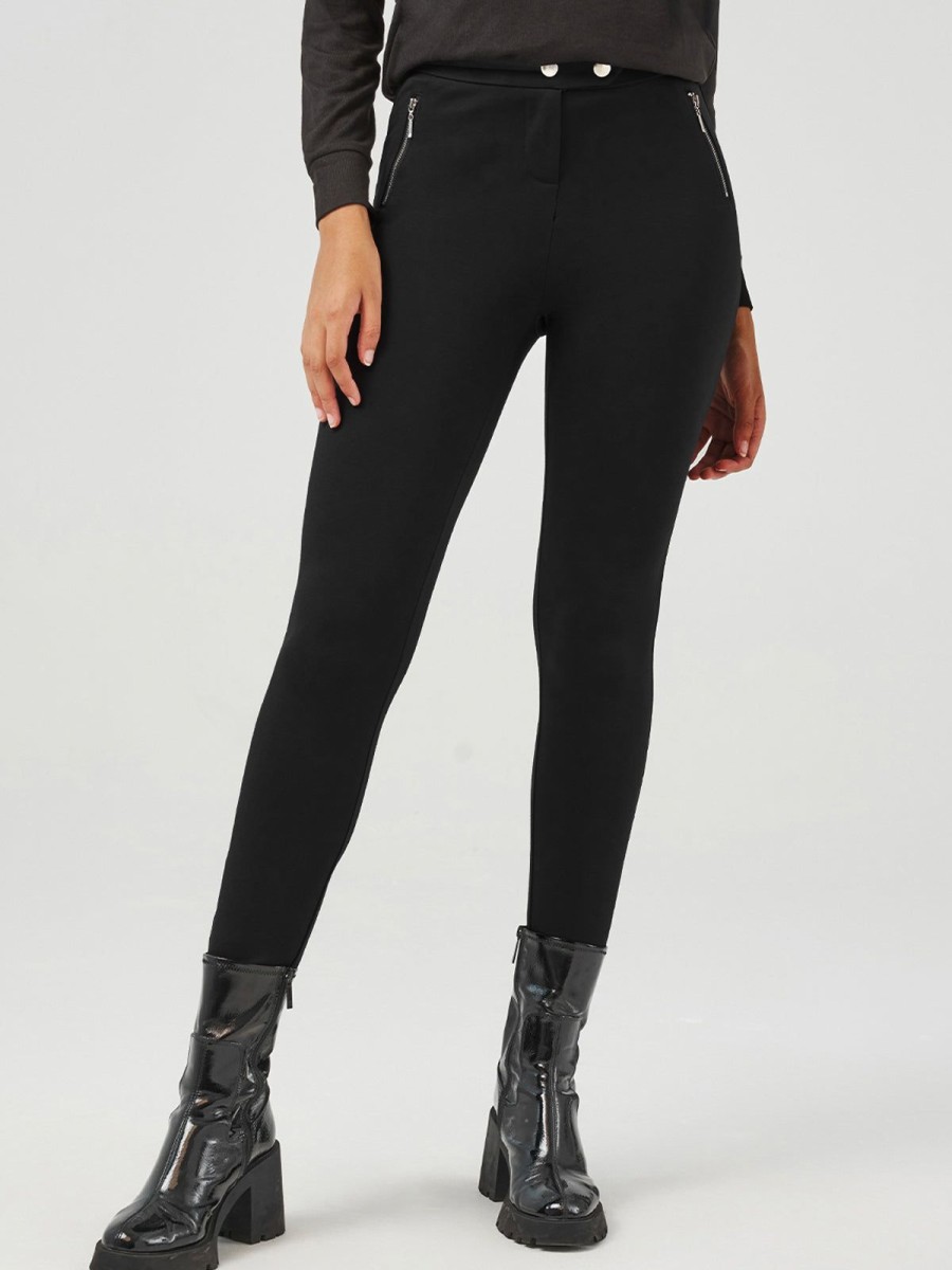 Women 89th + Madison Pants | Luxe Ponte Skinny Zip Detail Trousers