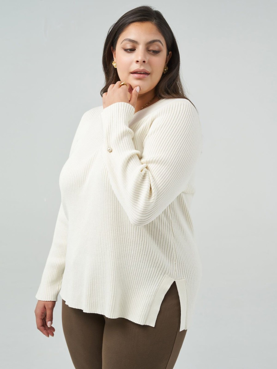 Women 89th + Madison Sweaters & Cardigans | Rib Crewneck Pullover