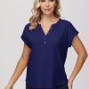 Women 89th + Madison Tops | Y Neckline With Buttons Top