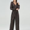 Women 89th + Madison Dresses | Metallic Wide Leg Jumpsuit Black Beauty